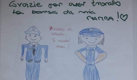 Torino, bambino di 11 ringrazia la Polizia