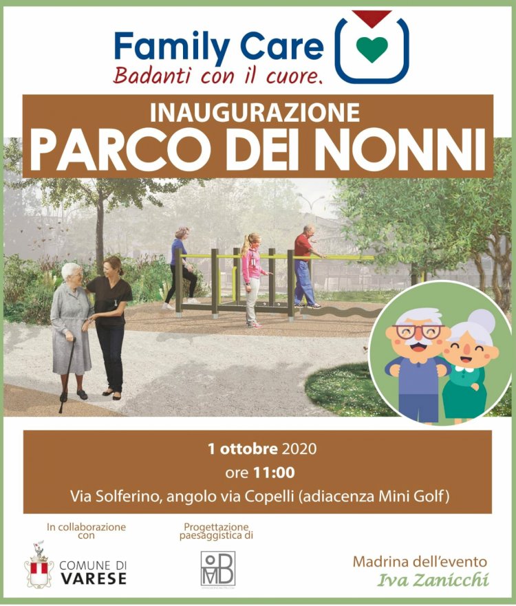 "Parco dei Nonni" di Varese, inaugurazione primo ottobre