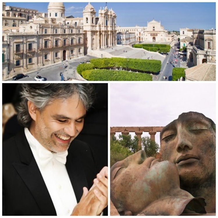 Andrea Bocelli ed Igor Mitoraj - Musumeci "evento di notevole spessore nella città-simbolo dell’arte barocca"