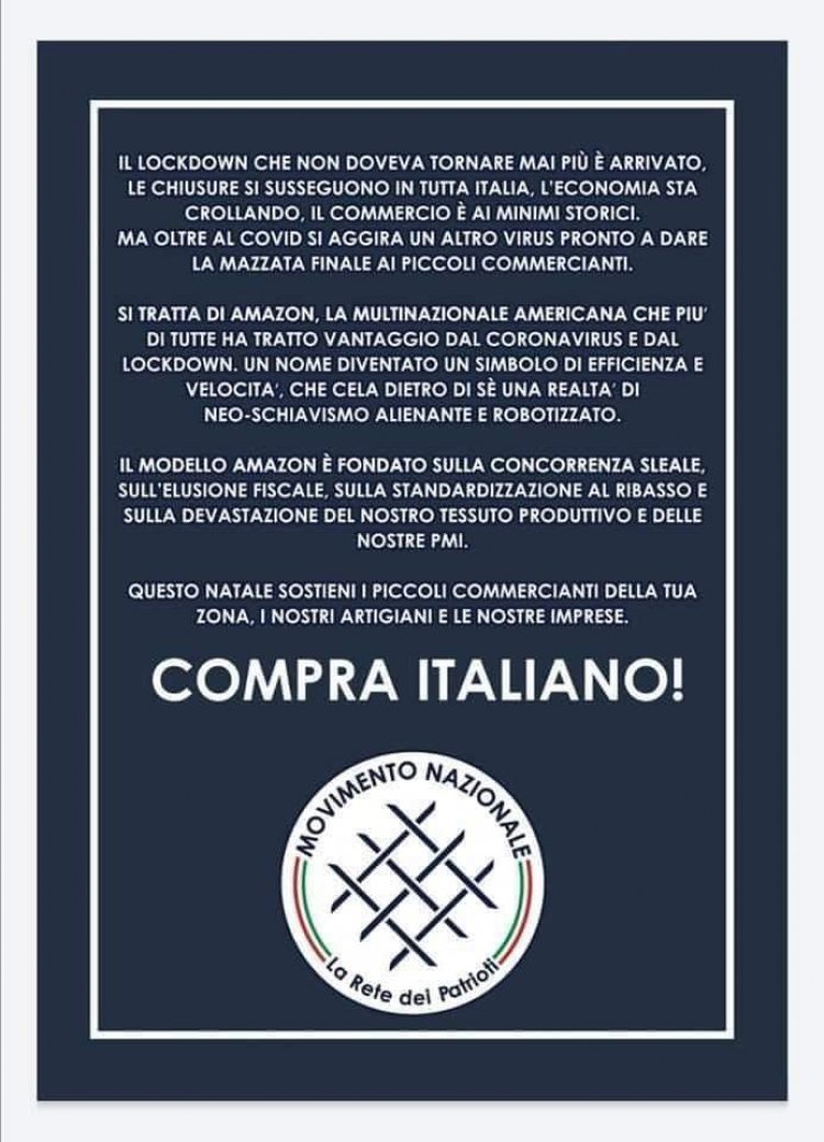 Compra italiano, iniziativa del Movimento Nazionale