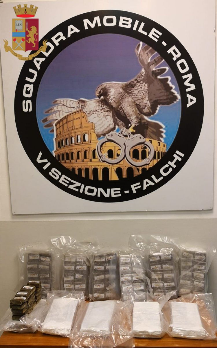 Roma.  Polizia Stato arresta 35enne albanese con 12 Kg di Hashish.