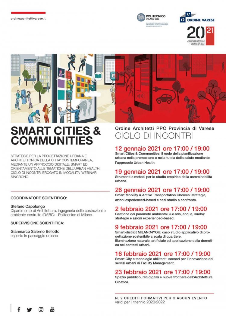 Smart Cities. Ciclo di seminari organizzato dall’OAPPC di Varese