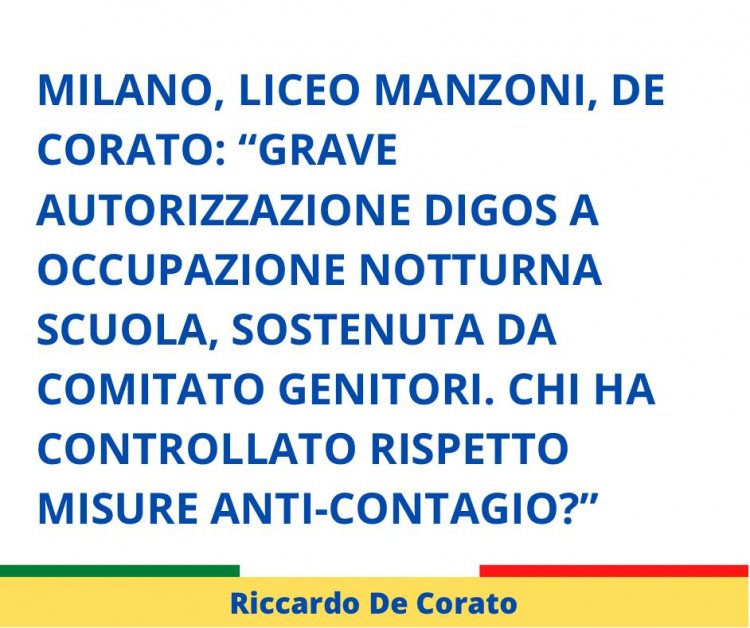 Milano, De Corato: occupazione liceo Manzoni autorizzato