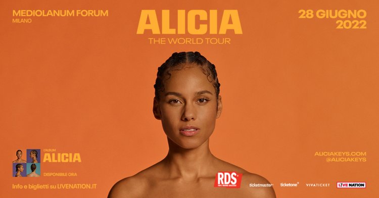 Musica, Alicia Keys in concerto a Milano nel 2022