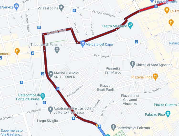 Gelarda- Luparello :Google bollino"marrone"per il TRAFFICO a Palermo.