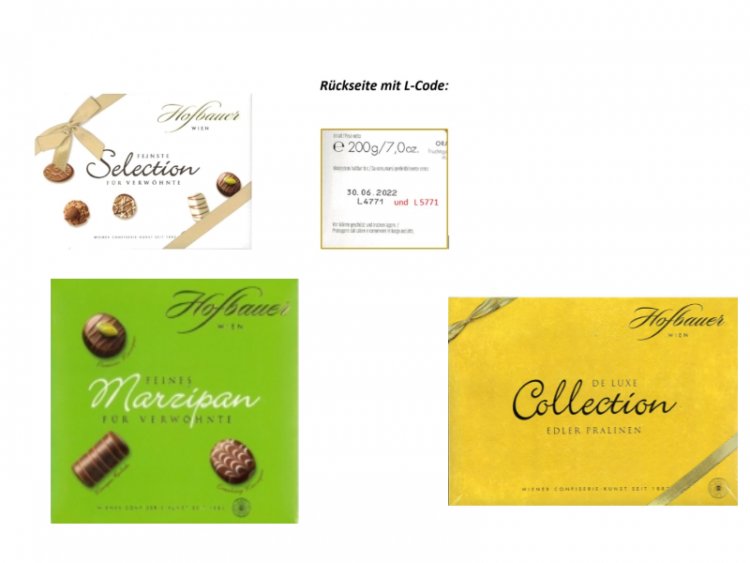 Ritirati cioccolatini Hofbauer per presenza di plastica