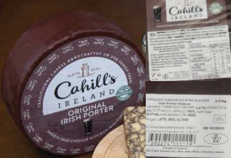 Noto formaggio irlandese ritirato per presenza di Listeria
